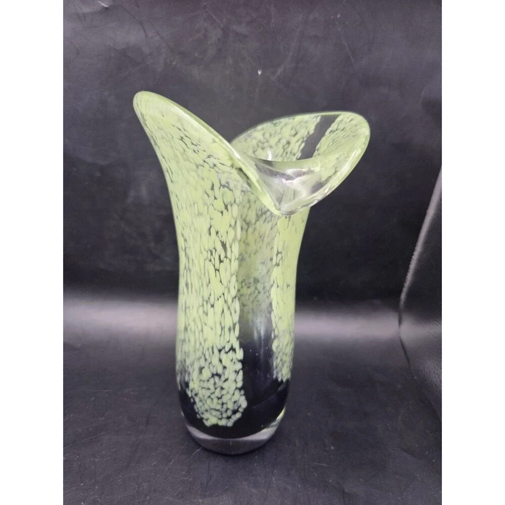 Black And Lime Green Teleflora Hand Blown 8